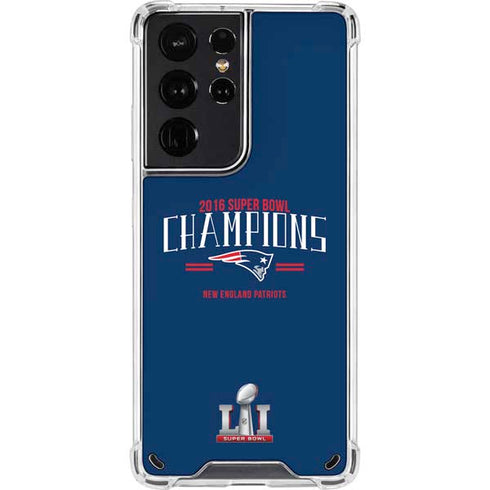 NFL 2016 Super Bowl LI Champions New England Patriots Galaxy S21 Ultra 5G Clear Case