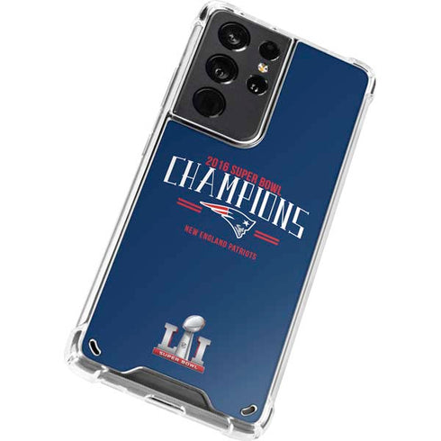 NFL 2016 Super Bowl LI Champions New England Patriots Galaxy S21 Ultra 5G Clear Case
