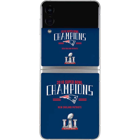 NFL 2016 Super Bowl LI Champions New England Patriots Galaxy Z Flip4 5G Skin