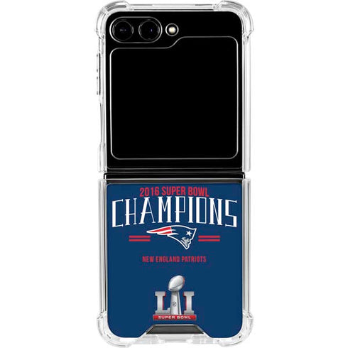 NFL 2016 Super Bowl LI Champions New England Patriots Galaxy Z Flip5 5G Clear Case