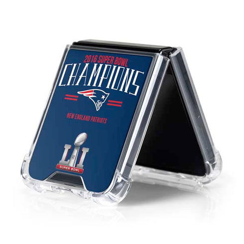 NFL 2016 Super Bowl LI Champions New England Patriots Galaxy Z Flip5 5G Clear Case