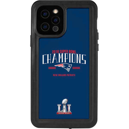 NFL 2016 Super Bowl LI Champions New England Patriots iPhone 12 Pro Waterproof Case