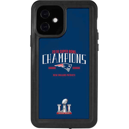NFL 2016 Super Bowl LI Champions New England Patriots iPhone 12 Waterproof Case