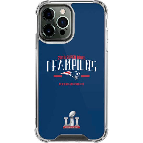 NFL 2016 Super Bowl LI Champions New England Patriots iPhone 14 Pro Max Clear Case
