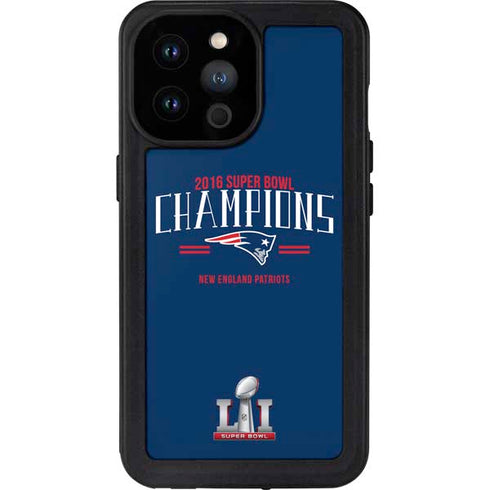 NFL 2016 Super Bowl LI Champions New England Patriots iPhone 14 Pro Max Waterproof Case