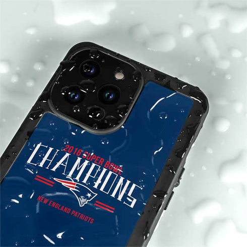 NFL 2016 Super Bowl LI Champions New England Patriots iPhone 14 Pro Max Waterproof Case