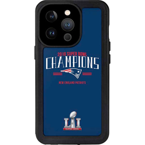 NFL 2016 Super Bowl LI Champions New England Patriots iPhone 14 Pro Waterproof Case