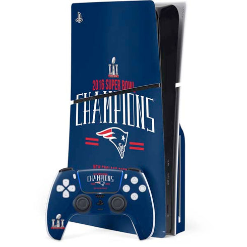 NFL 2016 Super Bowl LI Champions New England Patriots PS5 Slim Disk Bundle Skin