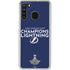 NHL 2020 Stanley Cup Champions Lightning Galaxy A21 Clear Case
