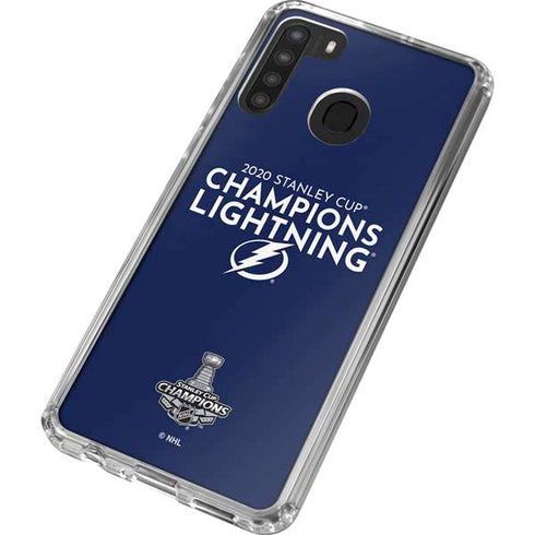 NHL 2020 Stanley Cup Champions Lightning Galaxy A21 Clear Case