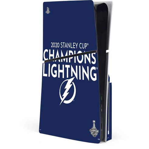 NHL 2020 Stanley Cup Champions Lightning PS5 Slim Disk Console Skin