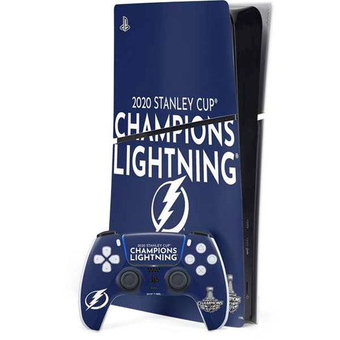 NHL 2020 Stanley Cup Champions Lightning PS5 Slim Digital Edition Console Skin