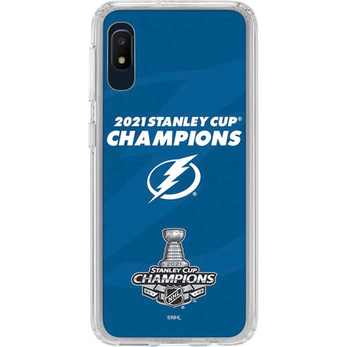NHL 2021 Stanley Cup Champions Tampa Bay Lightning Galaxy A10e Clear Case