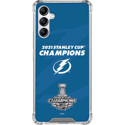 NHL 2021 Stanley Cup Champions Tampa Bay Lightning Galaxy A14 5G Clear Case