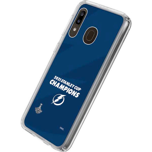 NHL 2021 Stanley Cup Champions Tampa Bay Lightning Galaxy A20 Clear Case