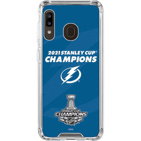 NHL 2021 Stanley Cup Champions Tampa Bay Lightning Galaxy A30 Clear Case
