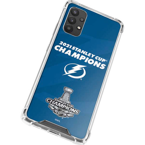 NHL 2021 Stanley Cup Champions Tampa Bay Lightning Galaxy A32 5G Clear Case