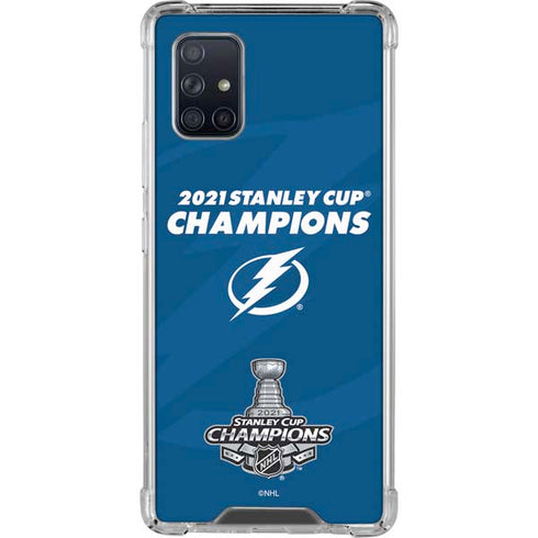 NHL 2021 Stanley Cup Champions Tampa Bay Lightning Galaxy A71 5G Clear Case