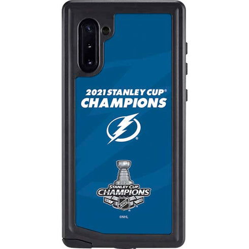 NHL 2021 Stanley Cup Champions Tampa Bay Lightning Galaxy Note 10 Waterproof Case