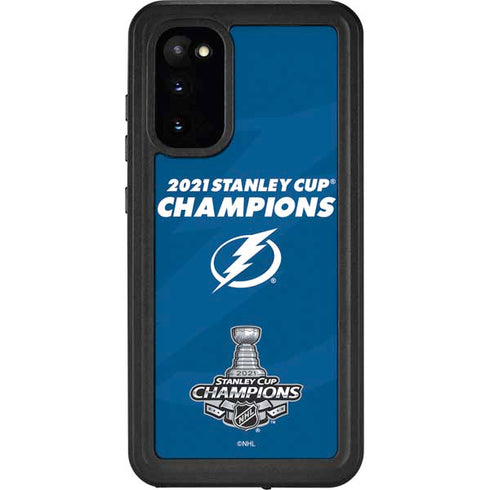 NHL 2021 Stanley Cup Champions Tampa Bay Lightning Galaxy S20 Waterproof Case