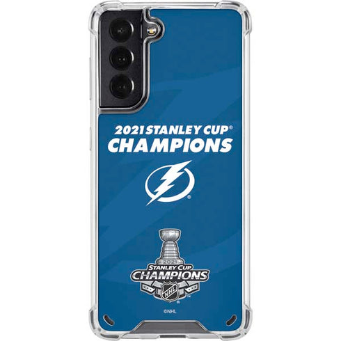 NHL 2021 Stanley Cup Champions Tampa Bay Lightning Galaxy S21 5G Clear Case