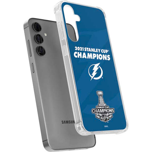 NHL 2021 Stanley Cup Champions Tampa Bay Lightning Galaxy S24 Plus Clear Case
