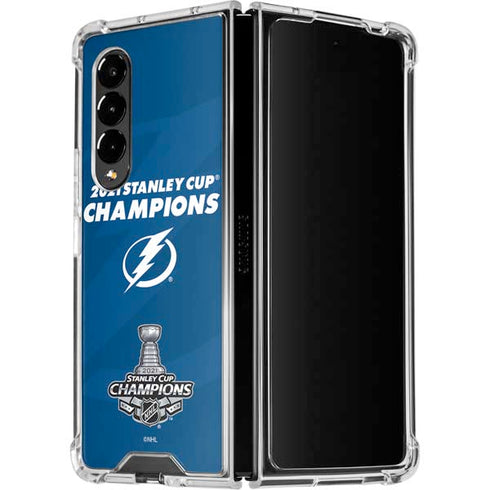 NHL 2021 Stanley Cup Champions Tampa Bay Lightning Galaxy Z Fold4 5G Clear Case