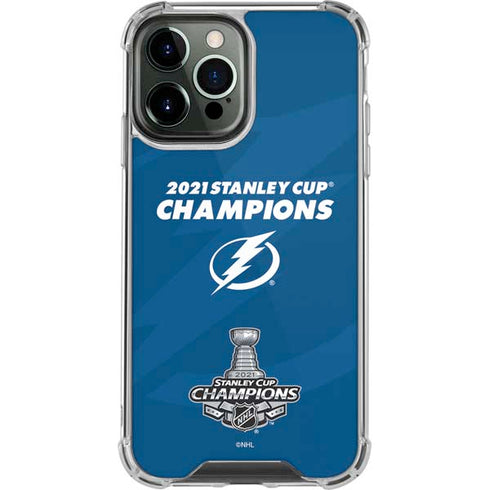 NHL 2021 Stanley Cup Champions Tampa Bay Lightning iPhone 15 Pro Max Clear Case
