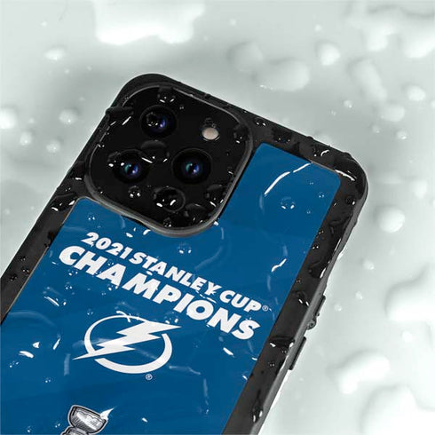 NHL 2021 Stanley Cup Champions Tampa Bay Lightning iPhone 14 Pro Max Waterproof Case