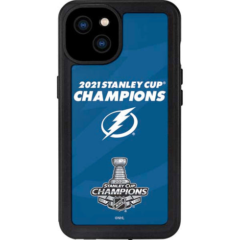 NHL 2021 Stanley Cup Champions Tampa Bay Lightning iPhone 15 Plus Waterproof Case