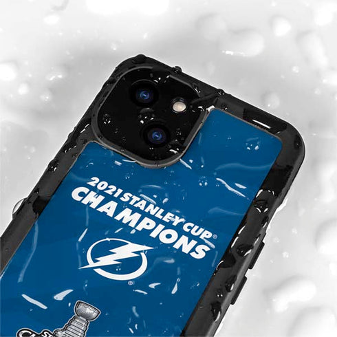 NHL 2021 Stanley Cup Champions Tampa Bay Lightning iPhone 15 Plus Waterproof Case