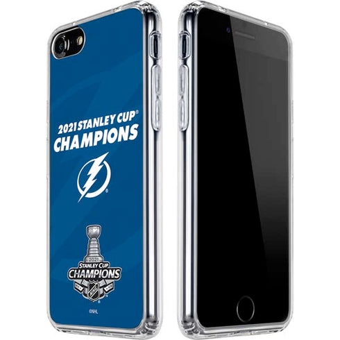 NHL 2021 Stanley Cup Champions Tampa Bay Lightning iPhone SE (2nd & 3rd Gen) Clear Case