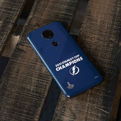 NHL 2021 Stanley Cup Champions Tampa Bay Lightning Moto E5 Plus Skin