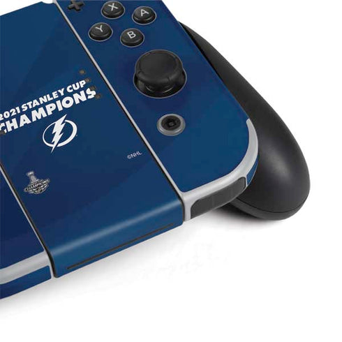 NHL 2021 Stanley Cup Champions Tampa Bay Lightning Nintendo Switch OLED (2021) Skin