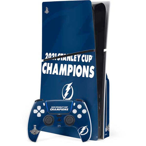 NHL 2021 Stanley Cup Champions Tampa Bay Lightning PS5 Slim Disk Bundle Skin