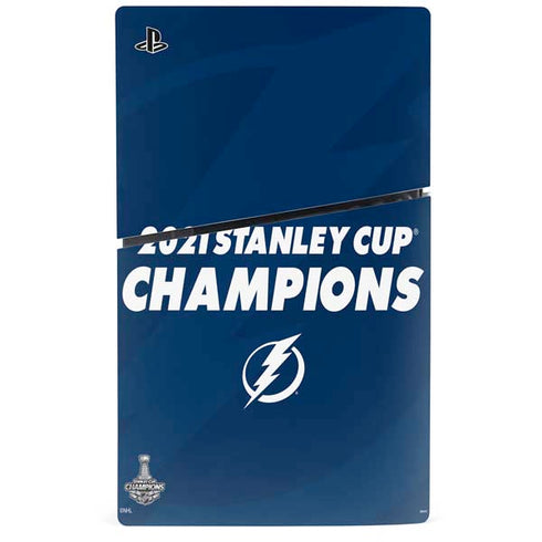 NHL 2021 Stanley Cup Champions Tampa Bay Lightning PS5 Slim Digital Edition Console Skin