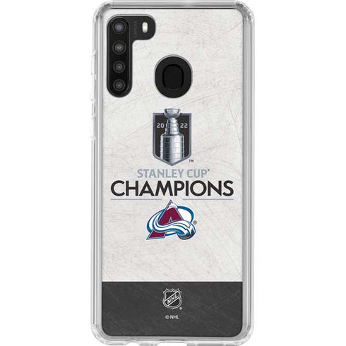 NHL 2022 Stanley Cup Champions Avalanche Galaxy A21 Clear Case