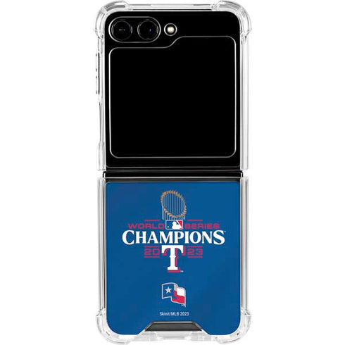 2023 World Series Champions Texas Rangers Galaxy Z Flip5 5G Clear Case