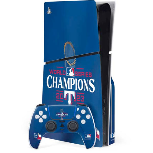 2023 World Series Champions Texas Rangers PS5 Slim Disk Bundle Skin