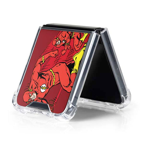 DC Comics The Flash Classic Art in Sequence Running pose Galaxy Z Flip5 5G Clear Case