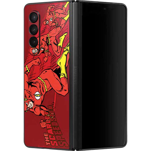 DC Comics The Flash Classic Art in Sequence Running pose Galaxy Z Fold3 5G Skin