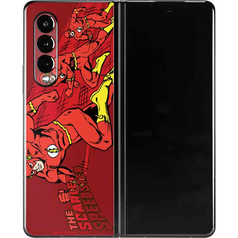 DC Comics The Flash Classic Art in Sequence Running pose Galaxy Z Fold3 5G Skin
