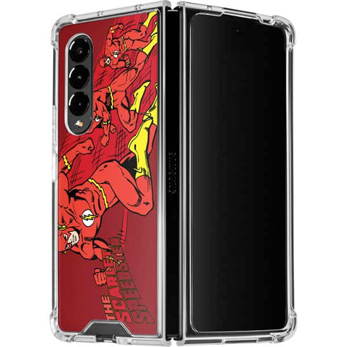 DC Comics The Flash Classic Art in Sequence Running pose Galaxy Z Fold4 5G Clear Case