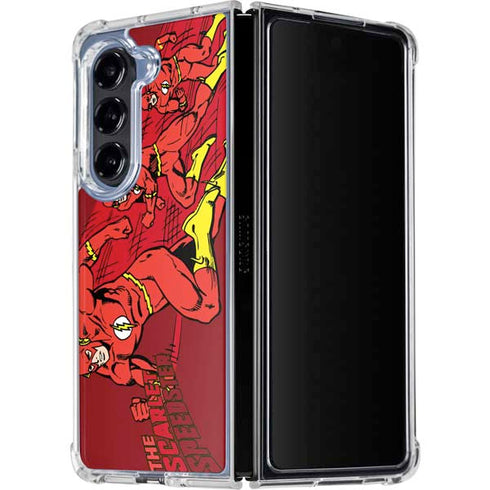 DC Comics The Flash Classic Art in Sequence Running pose Galaxy Z Fold5 5G Clear Case