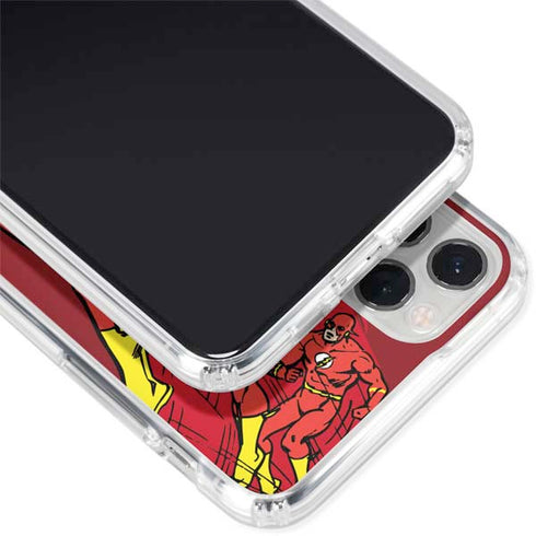 DC Comics The Flash Classic Art in Sequence Running pose iPhone 11 Pro Clear Case