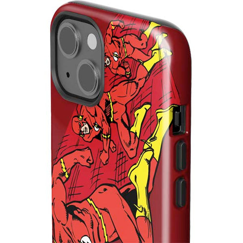DC Comics The Flash Classic Art in Sequence Running pose iPhone 15 Impact Case