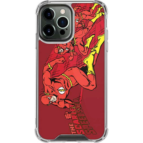 DC Comics The Flash Classic Art in Sequence Running pose iPhone 15 Pro Max Clear Case