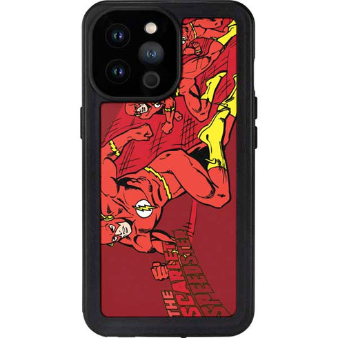 DC Comics The Flash Classic Art in Sequence Running pose iPhone 14 Pro Max Waterproof Case
