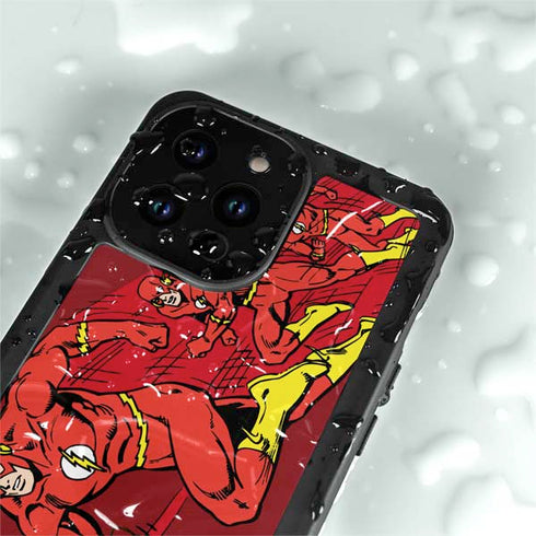 DC Comics The Flash Classic Art in Sequence Running pose iPhone 14 Pro Max Waterproof Case