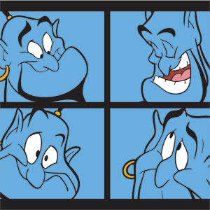 Disney Aladdin Genie Faces Grid Studio Wireless Skin